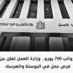 وظائف وزارة العمل للمصريين للخارج بدولة البوسنة والهرسك لمختلف التخصصات براتب 40 الف الشهر 